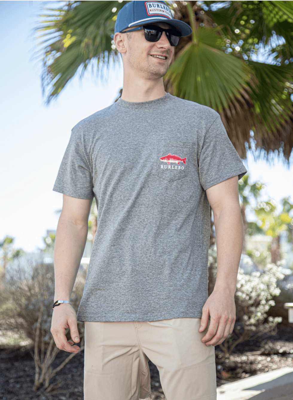 Men's Burlebo Fish Texas Pocket T-Shirt