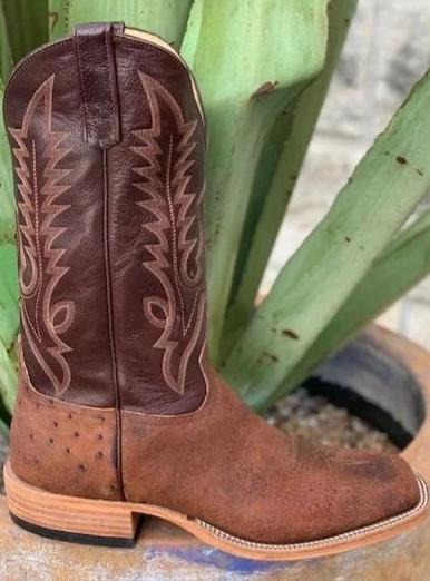 Men's Anderson Bean Rough Out Ostrich Full Quill Boots - 2742A