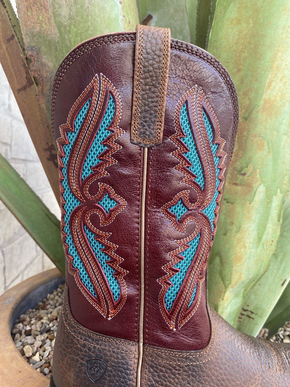 Ladies Ariat Square Toe Boot in Wine/Turquoise/Brown W/ Vent-Tek Technology - 10040410 - Blair's Western Wear Marble Falls, TX