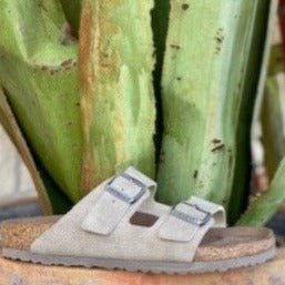 Birkenstock Men's Arizona Vegan Desert Dusty Grey Taupe Sandal