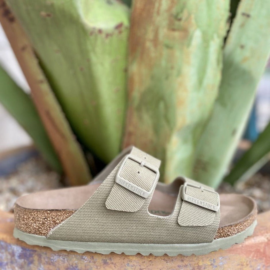 Birkenstock Women's Arizona Khaki Canvas Vegan Sandal