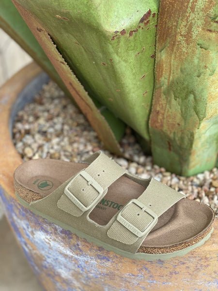 Birkenstock Women's Arizona Khaki Canvas Vegan Sandal