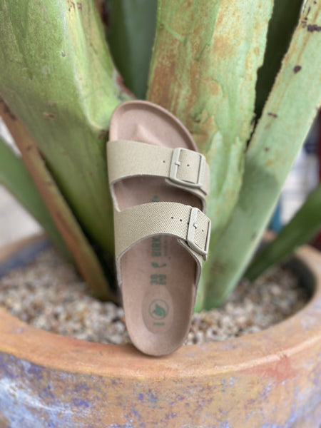 Birkenstock Women's Arizona Khaki Canvas Vegan Sandal