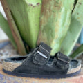 Birkenstock Women's Arizona Mocha Suede Shearling Sandal