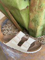 Birkenstock Women's Arizona Natural Canvas Vegan Sandal