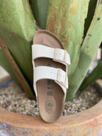 Birkenstock Women's Arizona Natural Canvas Vegan Sandal