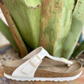 Birkenstock Women's Gizeh Natural Canvas Vegan Sandal