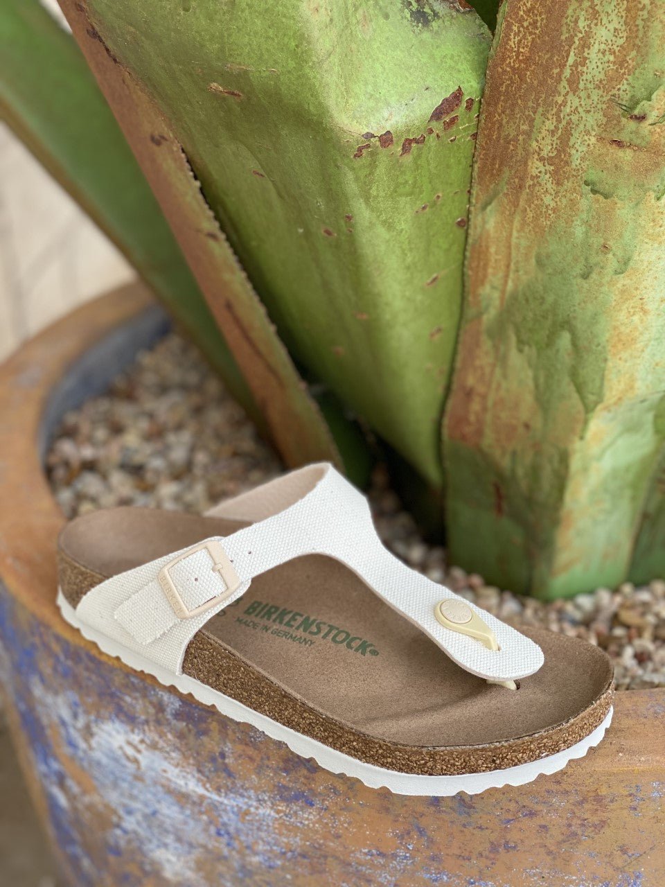 Birkenstock Women's Gizeh Natural Canvas Vegan Sandal