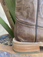 Men's Western Corral Boot in Brown W/ Walking Heel - A4105 - Blair's Western Wear Marble Falls, TX