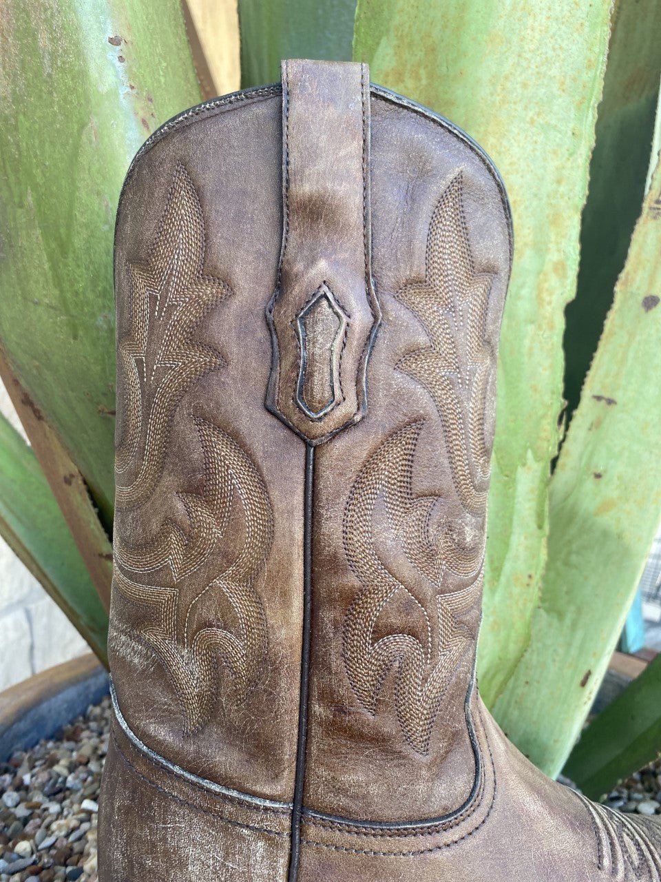 Men's Western Corral Boot in Brown W/ Walking Heel - A4105 - Blair's Western Wear Marble Falls, TX