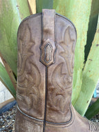 Men's Western Corral Boot in Brown W/ Walking Heel - A4105 - Blair's Western Wear Marble Falls, TX
