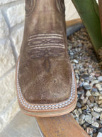 Men's Western Corral Boot in Brown W/ Walking Heel - A4105 - Blair's Western Wear Marble Falls, TX