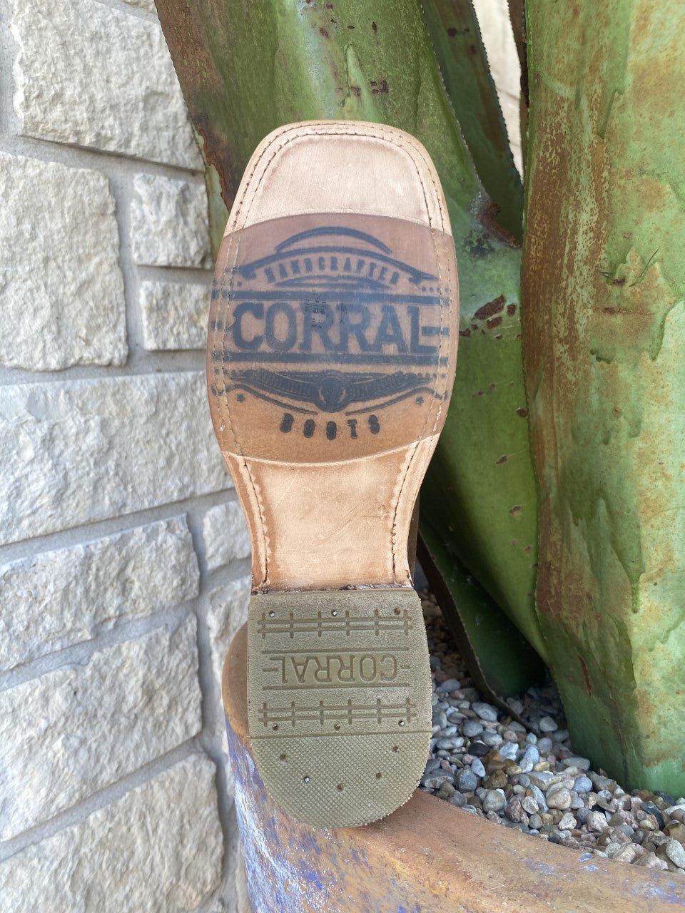 Men's Western Corral Boot in Brown W/ Walking Heel - A4105 - Blair's Western Wear Marble Falls, TX