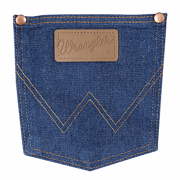 Wrangler Logo Men's Cowboy Cut Blue Jean Western Pocket 