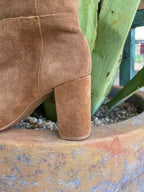 Ladies Tall Suede Boot in Honey w/ Round Toe 3 1/2" Heel & 14" Top - BKNJ02V8FB - Blair's Western Wear Marble Falls, TX