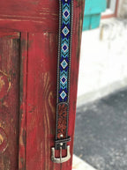 Men's Western Aztec Beaded Leather Belt - Blair's Western Wear Marble Falls, TX