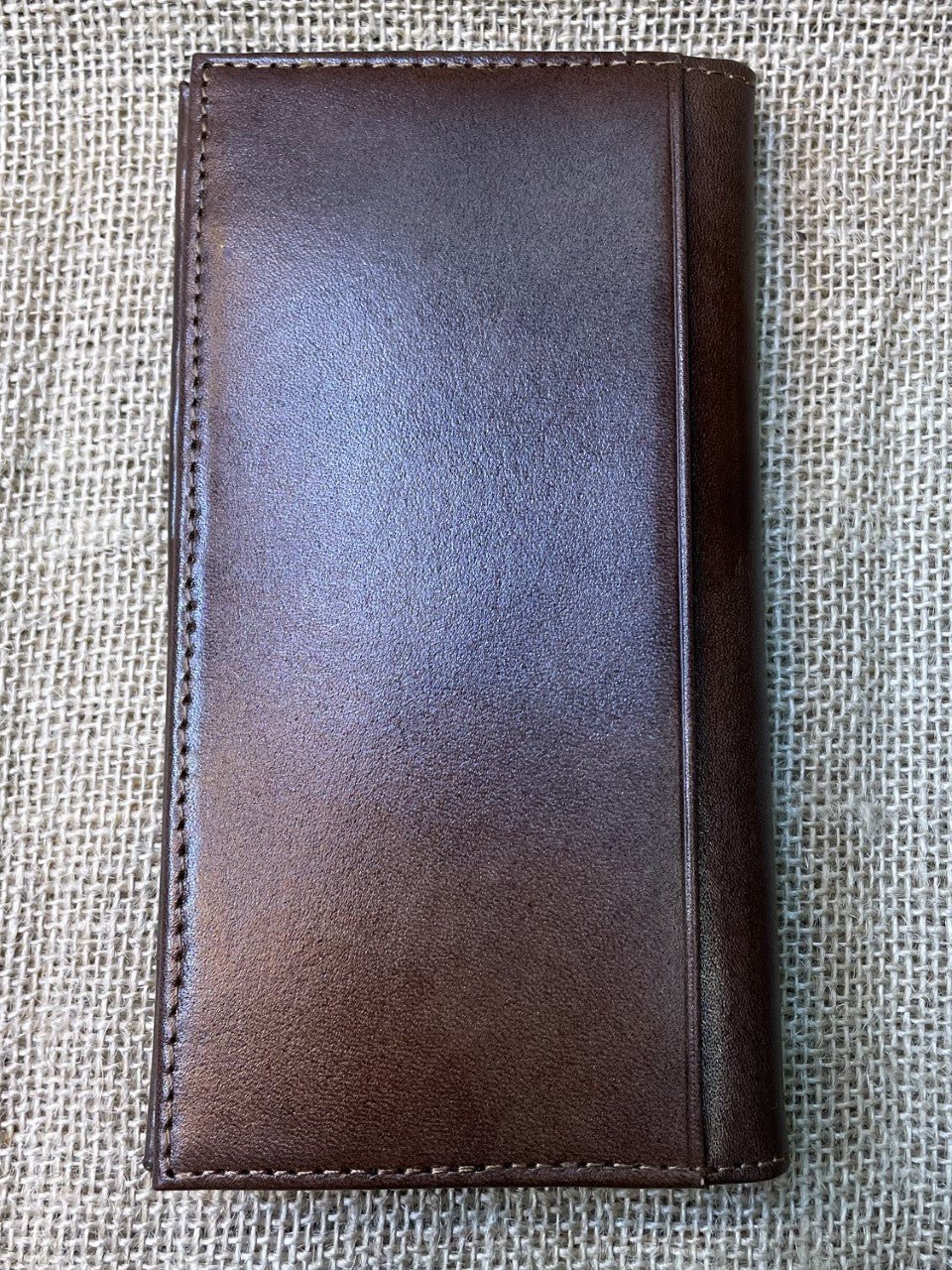 Men's Aztec Stitch Tooled Leather Checkbook Wallet
