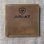 Men's Bifold Ariat Logo Stamped Double Stitch Wallet
