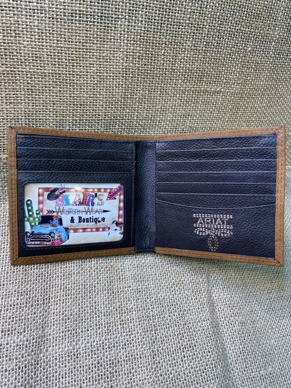 Men's Bifold Ariat Logo Stamped Double Stitch Wallet
