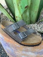 Men's Birkenstock Arizona Charcoal Gray Soft Footbed Sandal