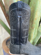 Men's Cape Buffalo & Black Explosion Square Toe Western Boot