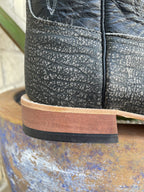 Men's Cape Buffalo & Black Explosion Square Toe Western Boot