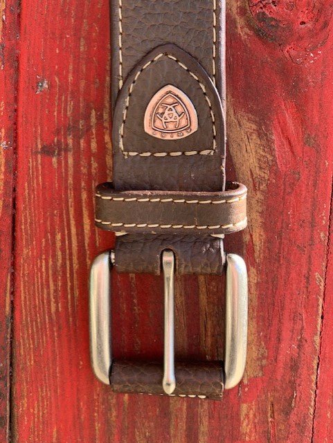 Men's Chocolate Brown Single Stitch Leather Belt