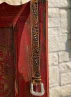 Men's Belt - C42655 - Brown Tooled & Studded - Blair's Western Wear - Marble Falls, TX