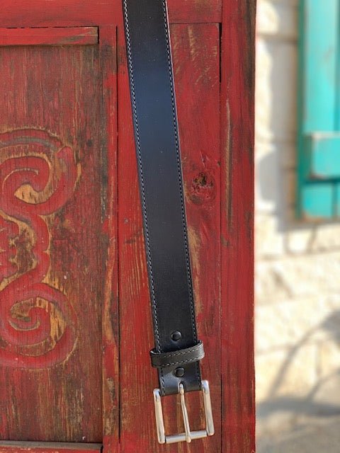 Smooth Black Leather Belt - 100718 - Blairs Western Wear - Marble Falls, TX