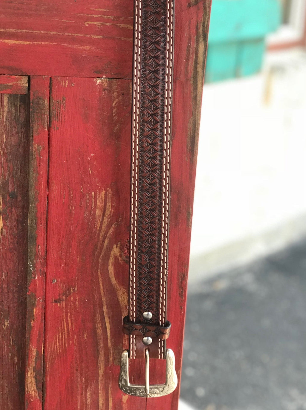 Men's Chocolate Brown Tooled Leather Western Belt - IB1008B - Blair's Western Wear Marble Falls, TX