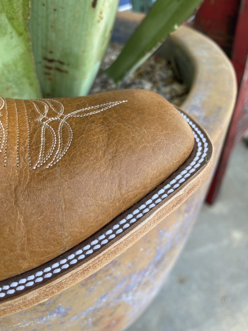 Men's Navajo Bison & Fool's Goat Square Toe Western Boot