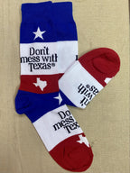 Men's Socks "Don't Mess With Texas" Red/White/Blue - MNC2363 - Blair's Western Wear Marble Falls, TX 