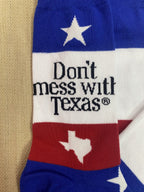 Men's Socks "Don't Mess With Texas" Red/White/Blue - MNC2363 - Blair's Western Wear Marble Falls, TX