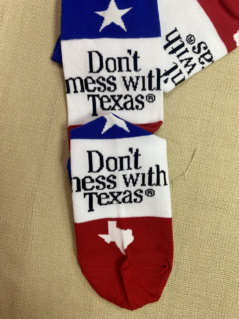 Men's Socks "Don't Mess With Texas" Red/White/Blue - MNC2363 - Blair's Western Wear Marble Falls, TX