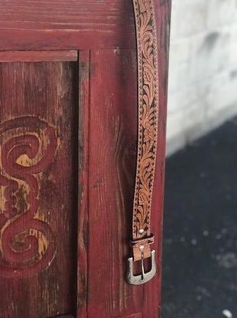 Men's Western Brown Tooled Leather Belt - Blair's Western Wear Marble Falls, TX