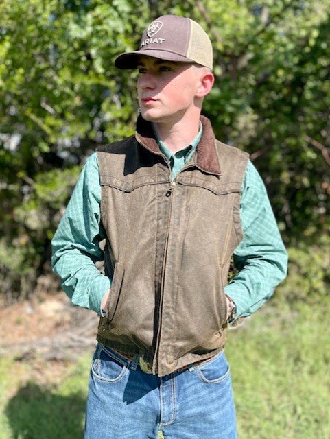 Men's Bomber Leather Vest - CW1807C - Blair's Western Wear Marble Falls, TX 