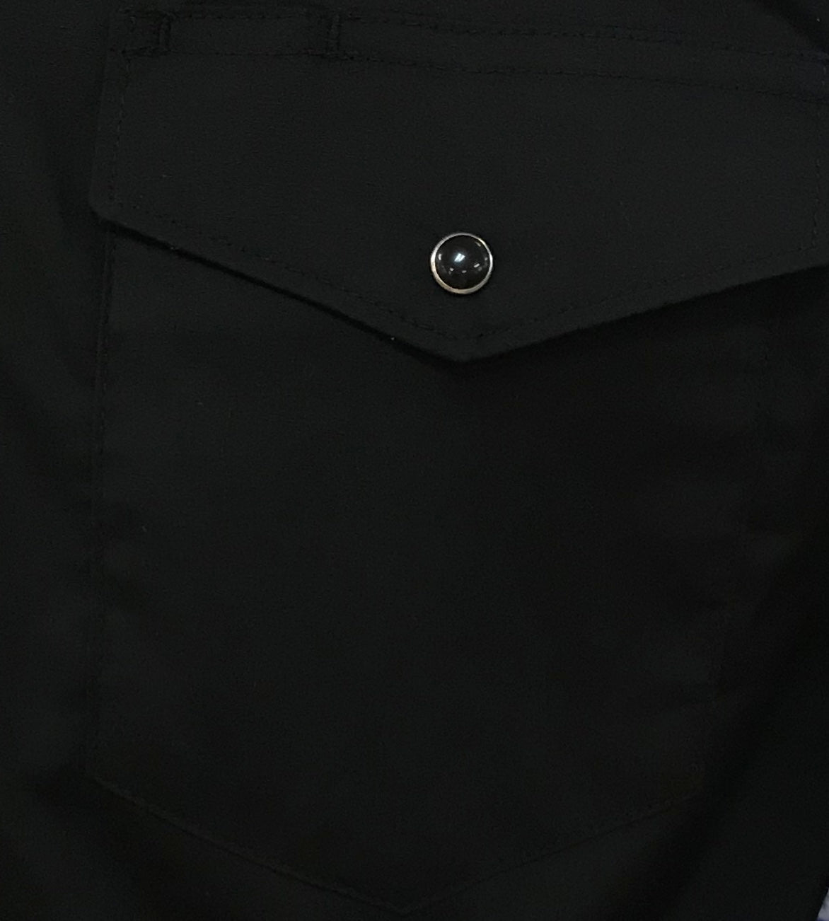 Men's Wrangler Solid Black Long Sleeve Snap Button Down - 71105BK - Blair's Western Wear Marble Falls, TX