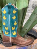 Rios of Mercedes Brown western boots tulip inlays - 9395K