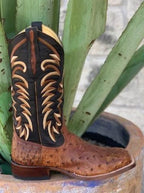 Men's Exotic Full Quill Ostrich Leather handmade cowboy boot by Rod Patrick - 13518