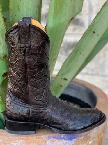 Black Cherry Full Quill Ostrich handmade by Rod Patrick - 13553