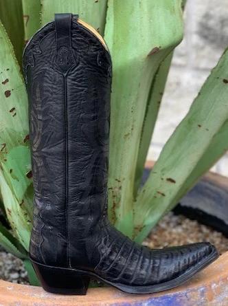 Ladies Handmade Rod Patrick Black Caiman Alligator - 10253
