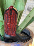 Ladies Black and Red Handmade Western Cowgirl Boots by Rod Patrick - 9478