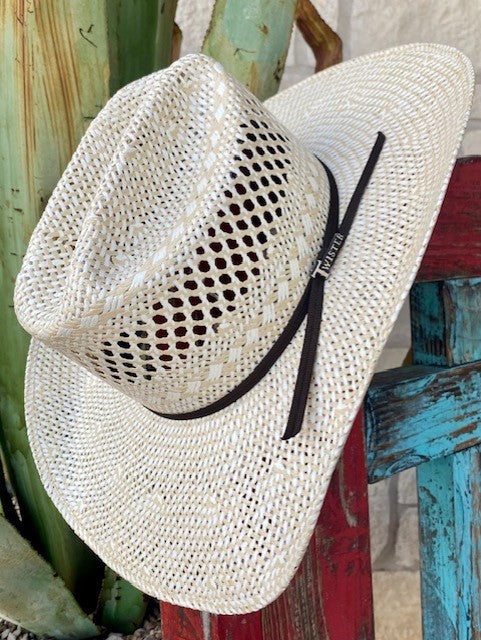 T71617 2Tone Woven Twister Vented Straw Hat - Blair's Western Wear Marble Falls, TX