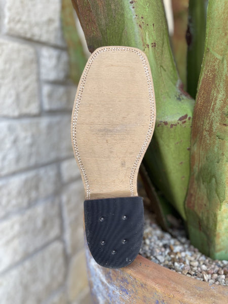 Men's Anderson Bean Shark Boot in Chocolate/Blue w/Square Toe & Walking Heel - 335585 - Blair's Western Wear Marble Falls, TX