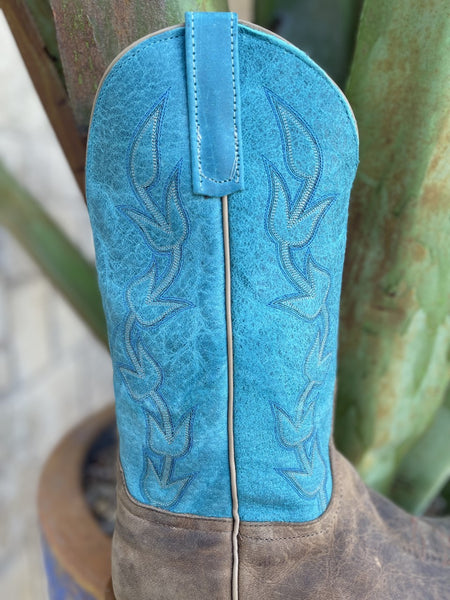 Men's Elk Anderson Bean Boots in Tan & Turquoise - 336903 - Blair's Western Wear Marble Falls, TX