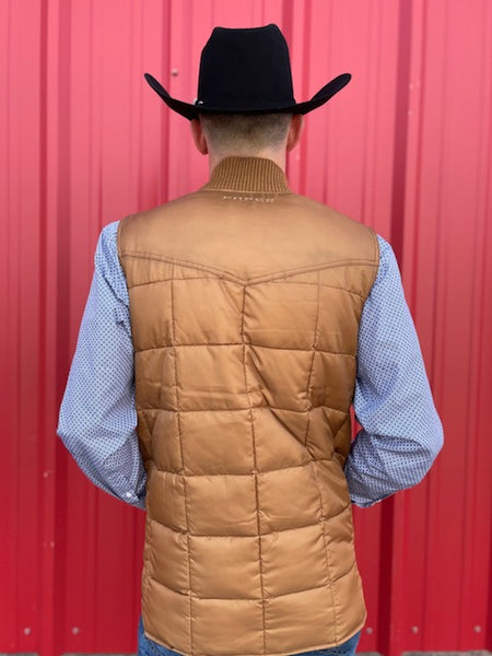 Men's Roper Vest in Caramel W/ Double Hand Pockets and Chest Zipper - 397763530 - Blair's Western Wear Marble Falls, TX