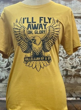 Ladies Mustard I'll Fly Away Oh Glory - FLYAWAY - Blair's Western Wear Marble Falls, TX