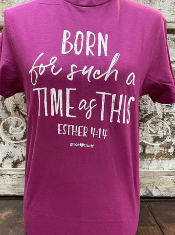 Raspberry Christian T-shirt Born for this - GTA3077 - Blair's Western Wear Marble Falls, TX