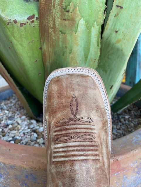 Ladies Corral Boots in Lime Green/Brown w/ Square Toes and Distress - A4101 - Blair's Western Wear Marble Falls, TX