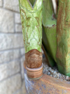 Ladies Corral Boots in Lime Green/Brown w/ Square Toes and Distress - A4101 - Blair's Western Wear Marble Falls, TX